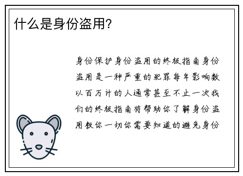 什么是身份盗用？