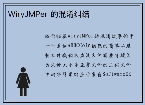 WiryJMPer 的混淆纠结 